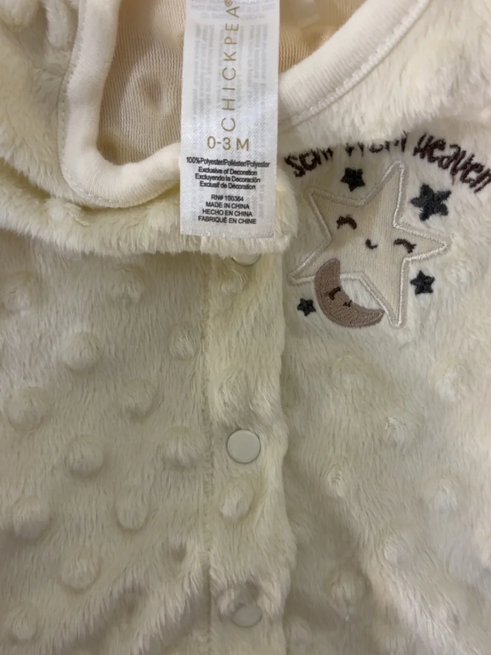 Chick Pea Cream Plush Dot Pajama Set